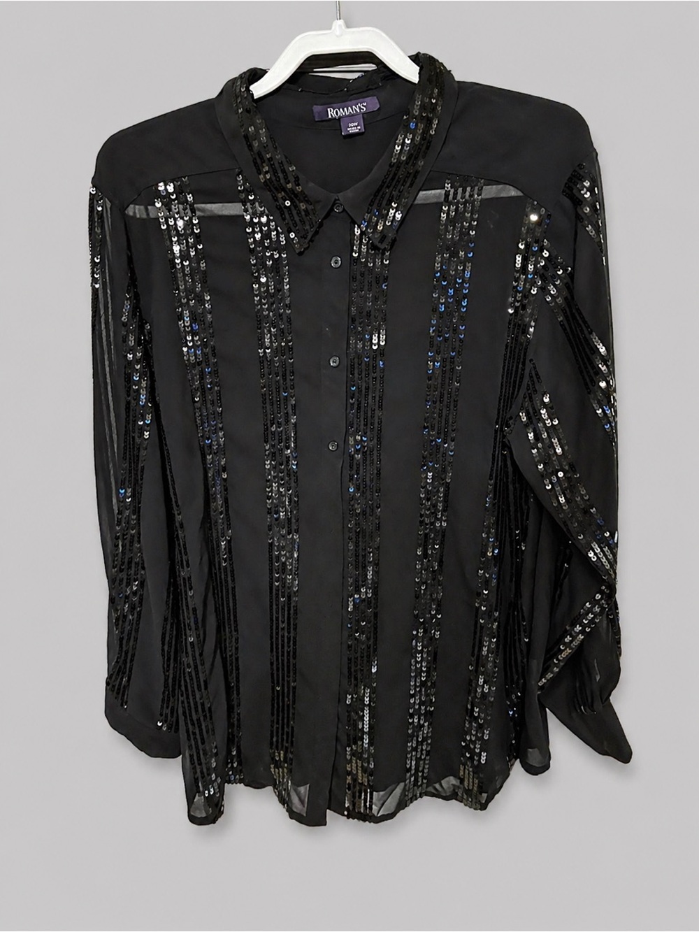 Black Sequin Blouse – Elegant + Glam Night Out Top
